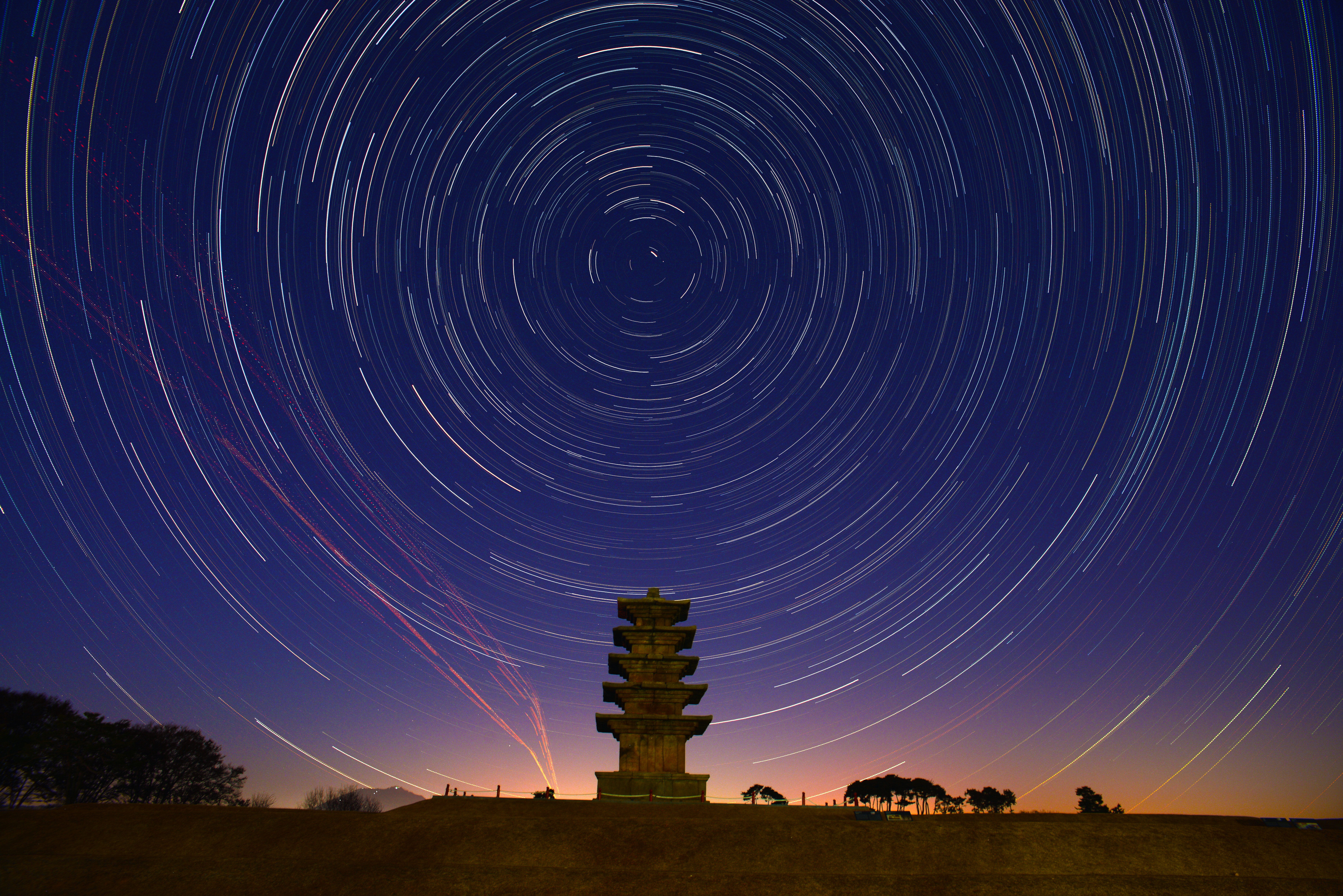 왕궁리 오층석탑 별 야경